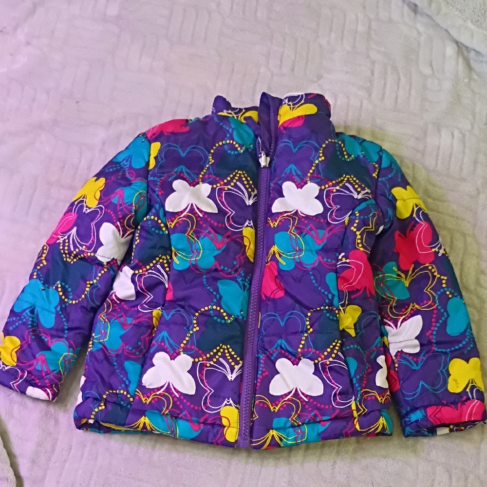 Healthtex Multicolor Butterfly Puffer Jacket